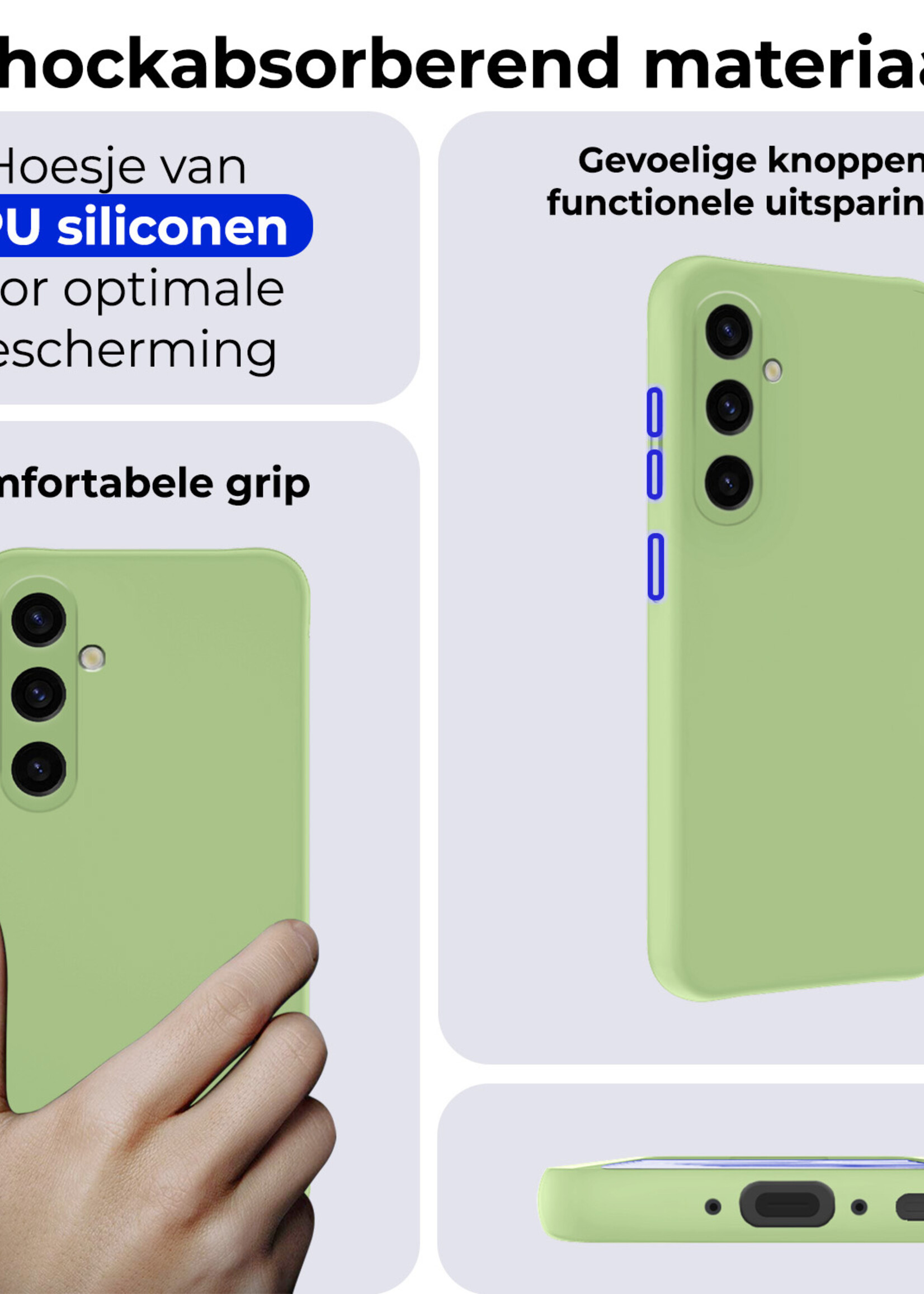 BTH Hoesje Geschikt voor Samsung A35 Hoesje Siliconen Case Hoes - Hoes Geschikt voor Samsung Galaxy A35 5G Hoes Cover Case - Groen