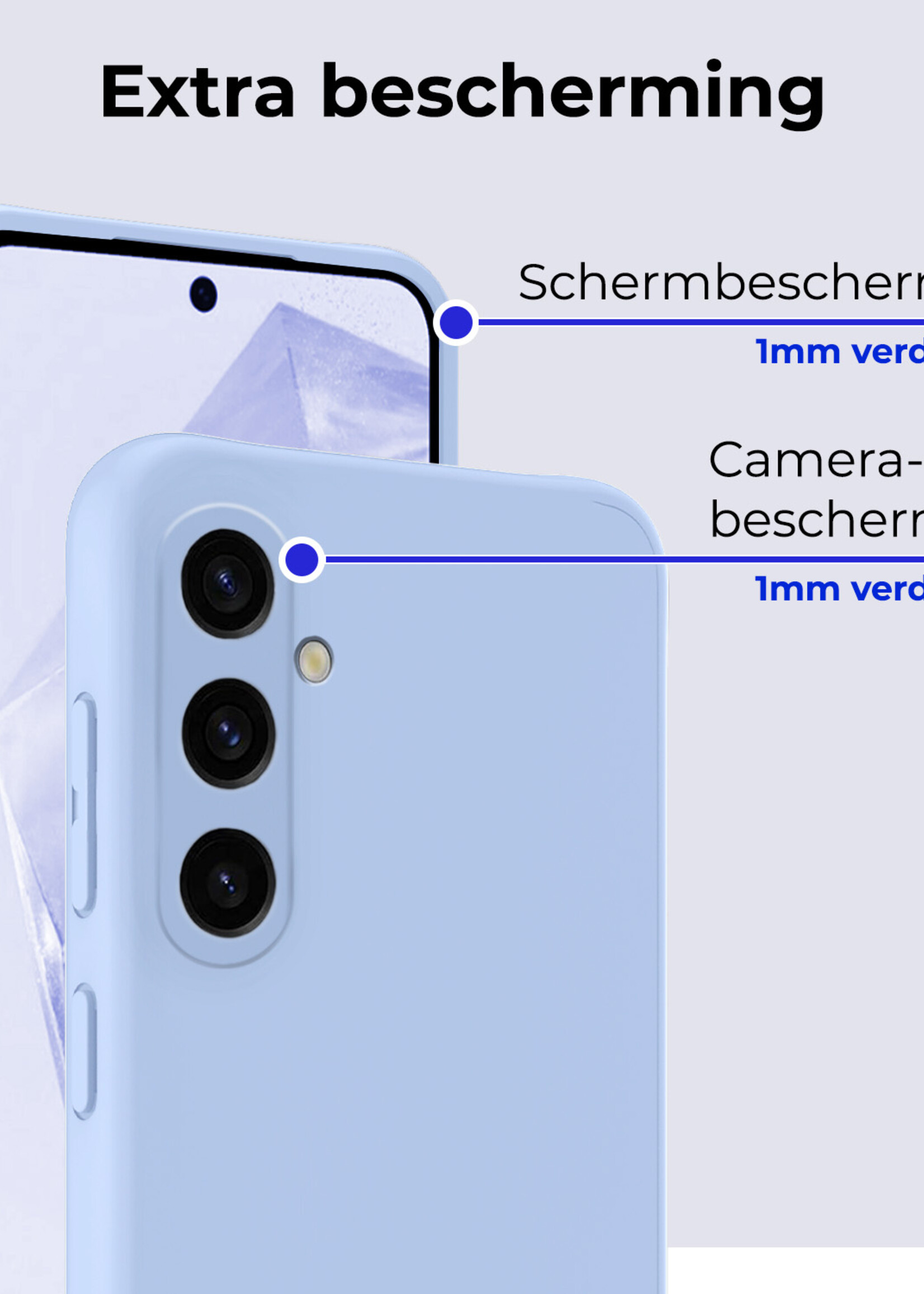 BTH Hoesje Geschikt voor Samsung A35 Hoesje Siliconen Case Hoes - Hoes Geschikt voor Samsung Galaxy A35 5G Hoes Cover Case - Lichtblauw