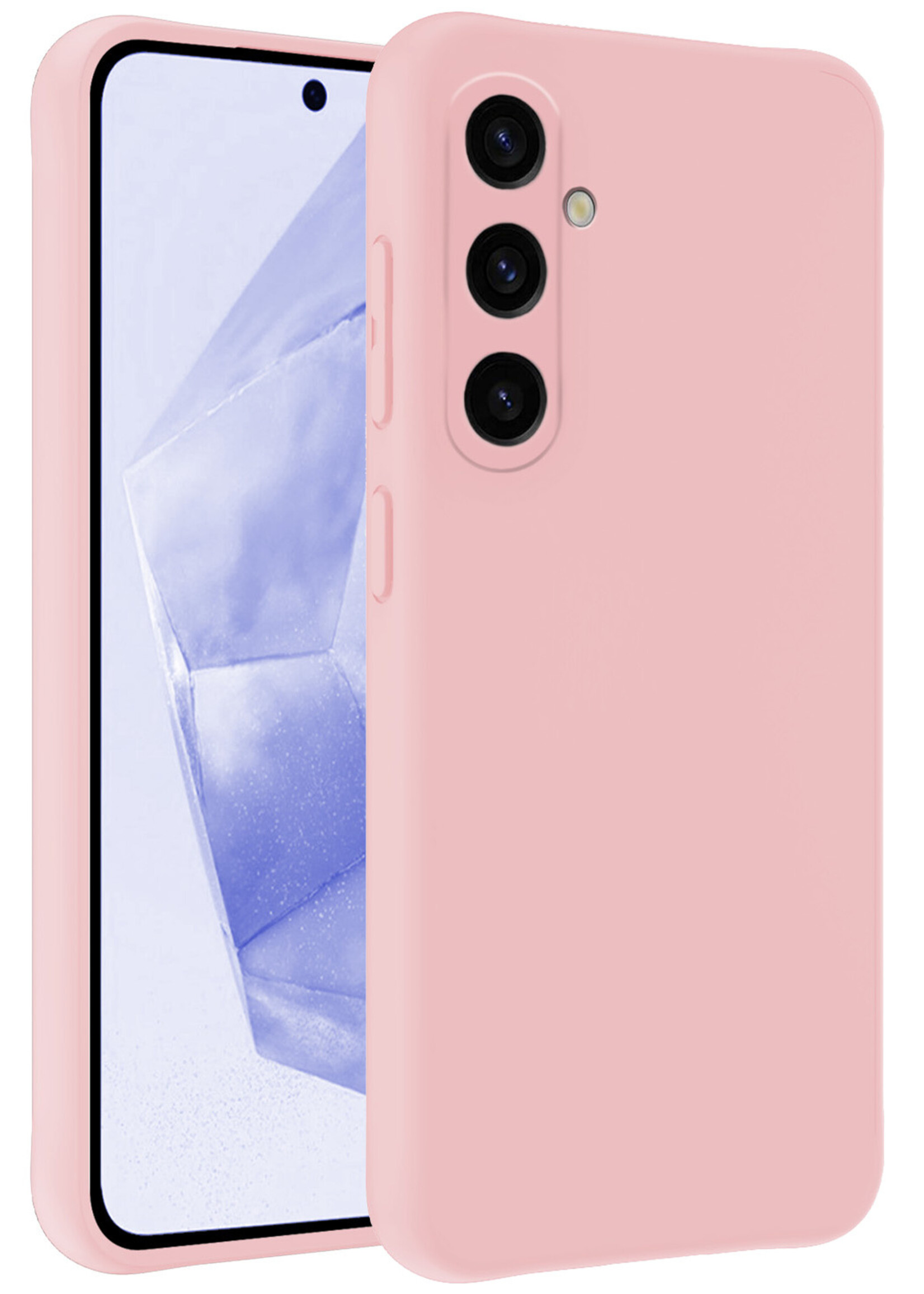 BTH Hoesje Geschikt voor Samsung A35 Hoesje Siliconen Case Hoes - Hoes Geschikt voor Samsung Galaxy A35 5G Hoes Cover Case - Lichtroze