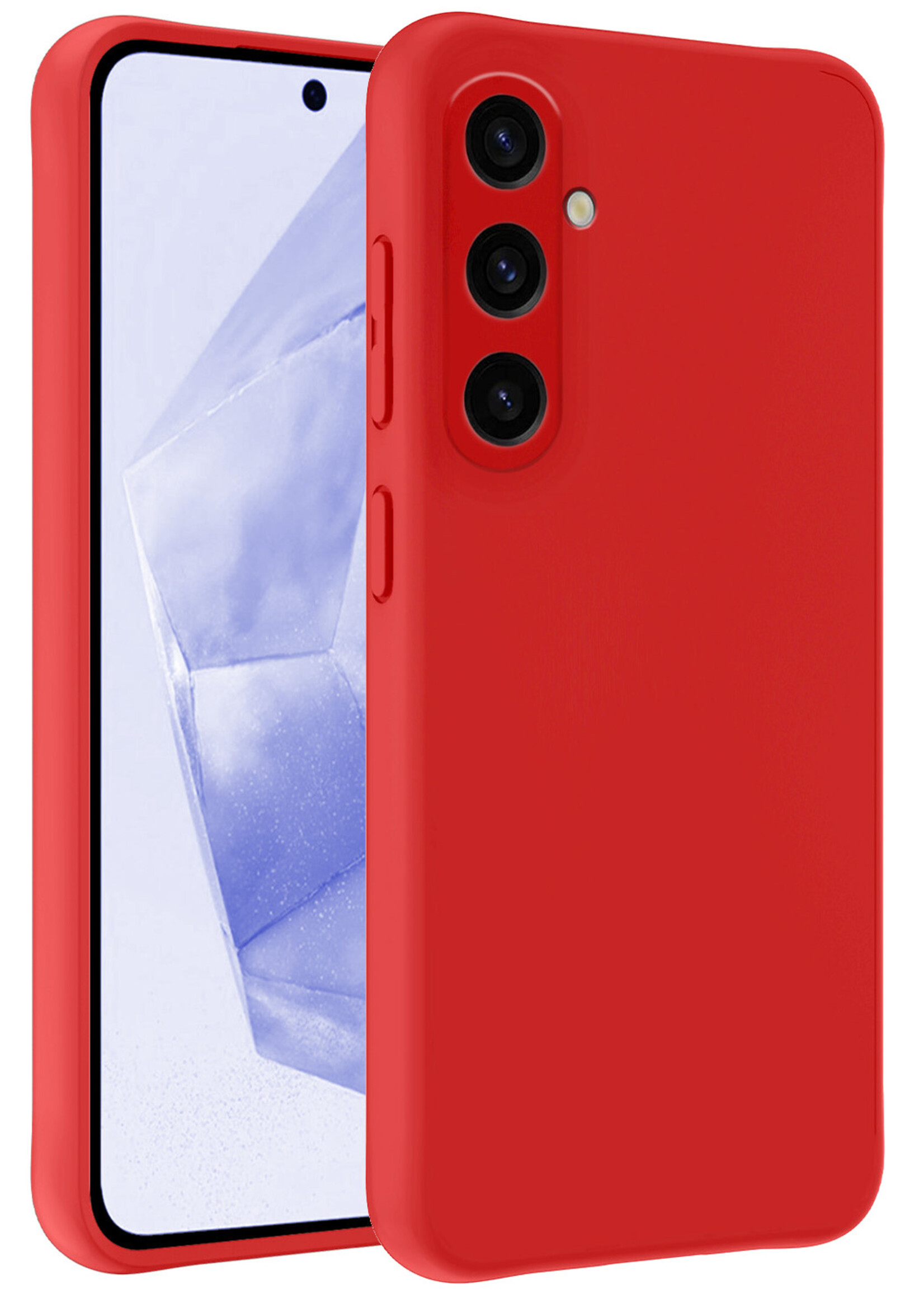 BTH Hoesje Geschikt voor Samsung A35 Hoesje Siliconen Case Hoes - Hoes Geschikt voor Samsung Galaxy A35 5G Hoes Cover Case - Rood