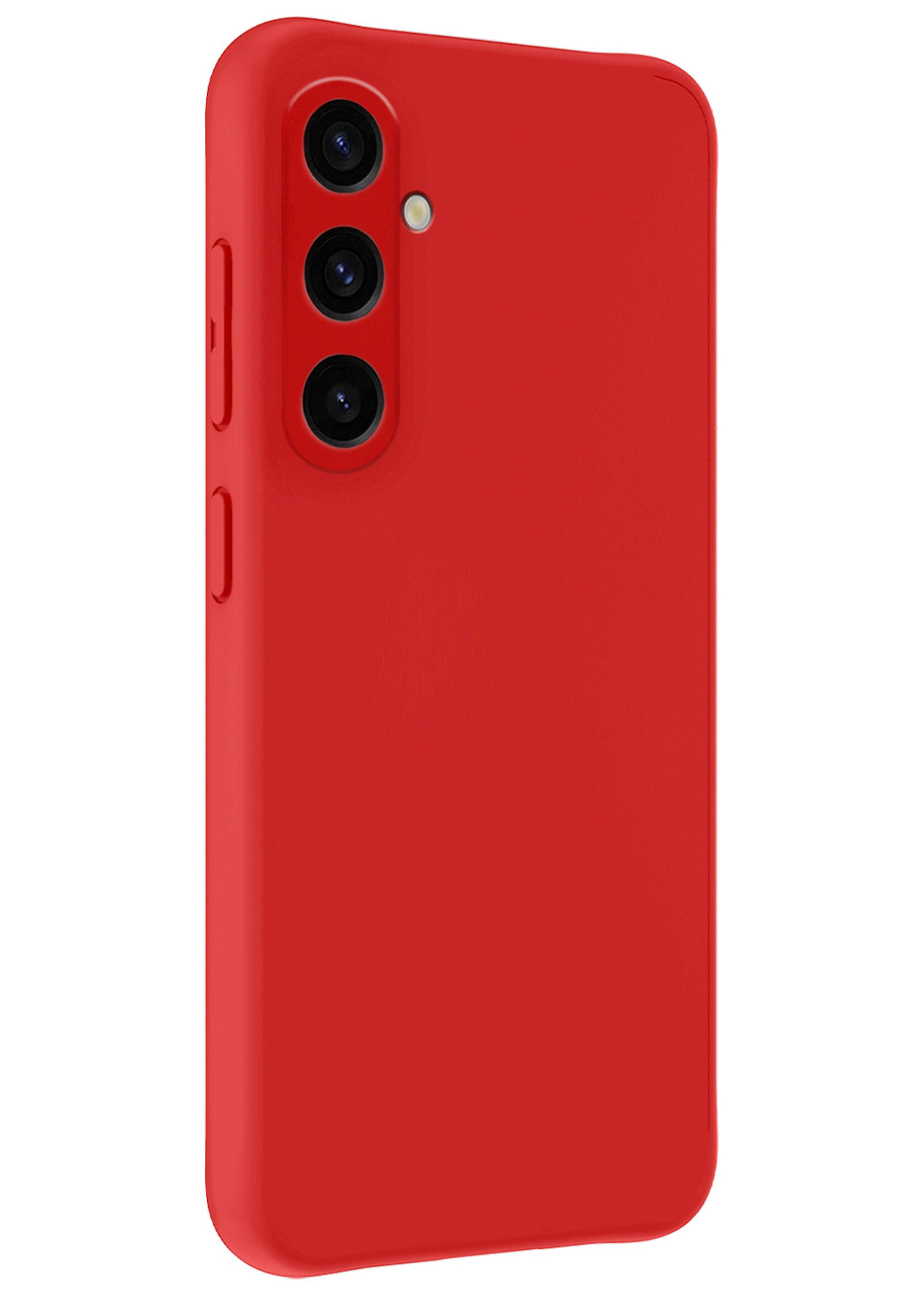 BTH Hoesje Geschikt voor Samsung A35 Hoesje Siliconen Case Hoes - Hoes Geschikt voor Samsung Galaxy A35 5G Hoes Cover Case - Rood
