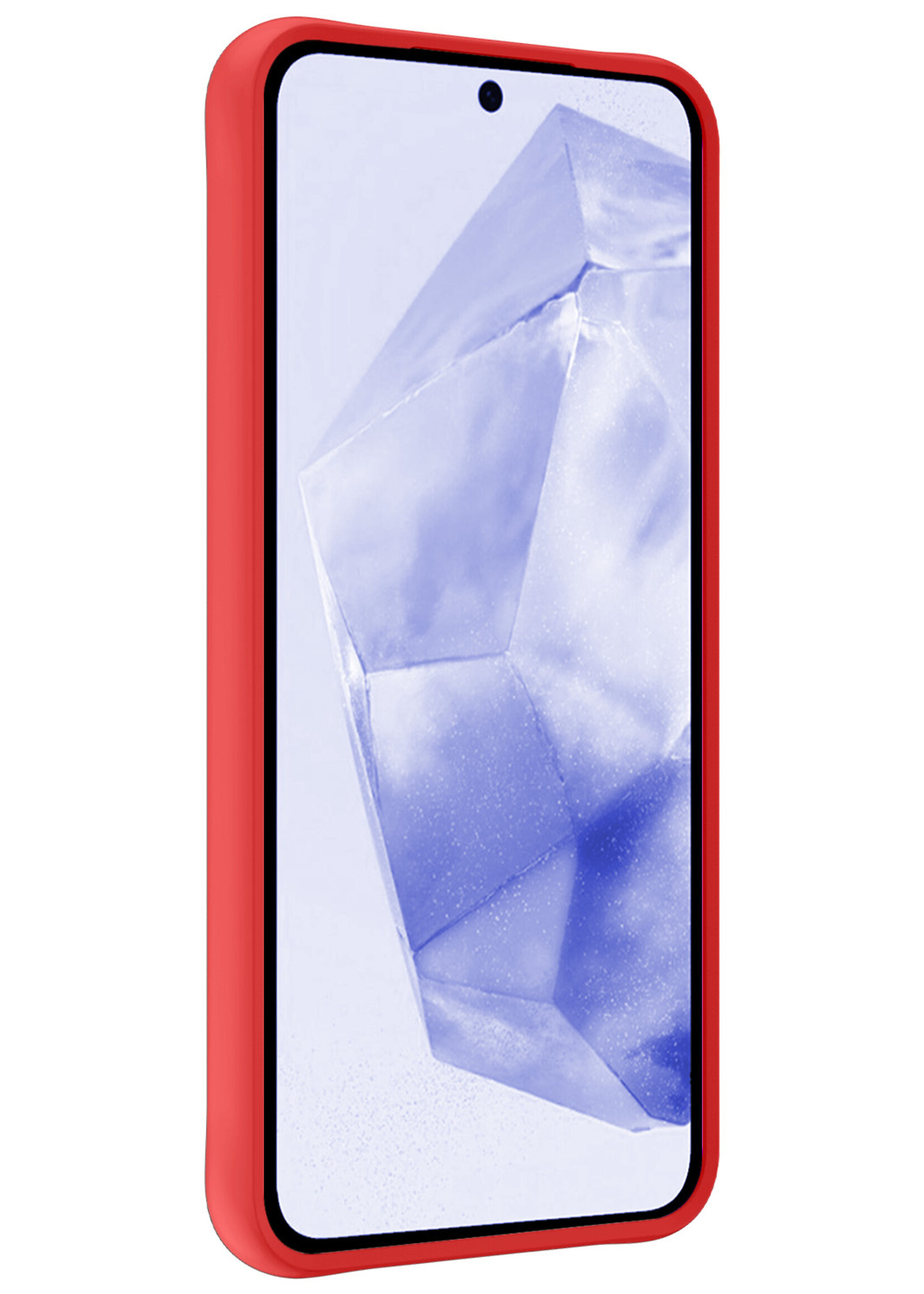 BTH Hoesje Geschikt voor Samsung A35 Hoesje Siliconen Case Hoes - Hoes Geschikt voor Samsung Galaxy A35 5G Hoes Cover Case - Rood