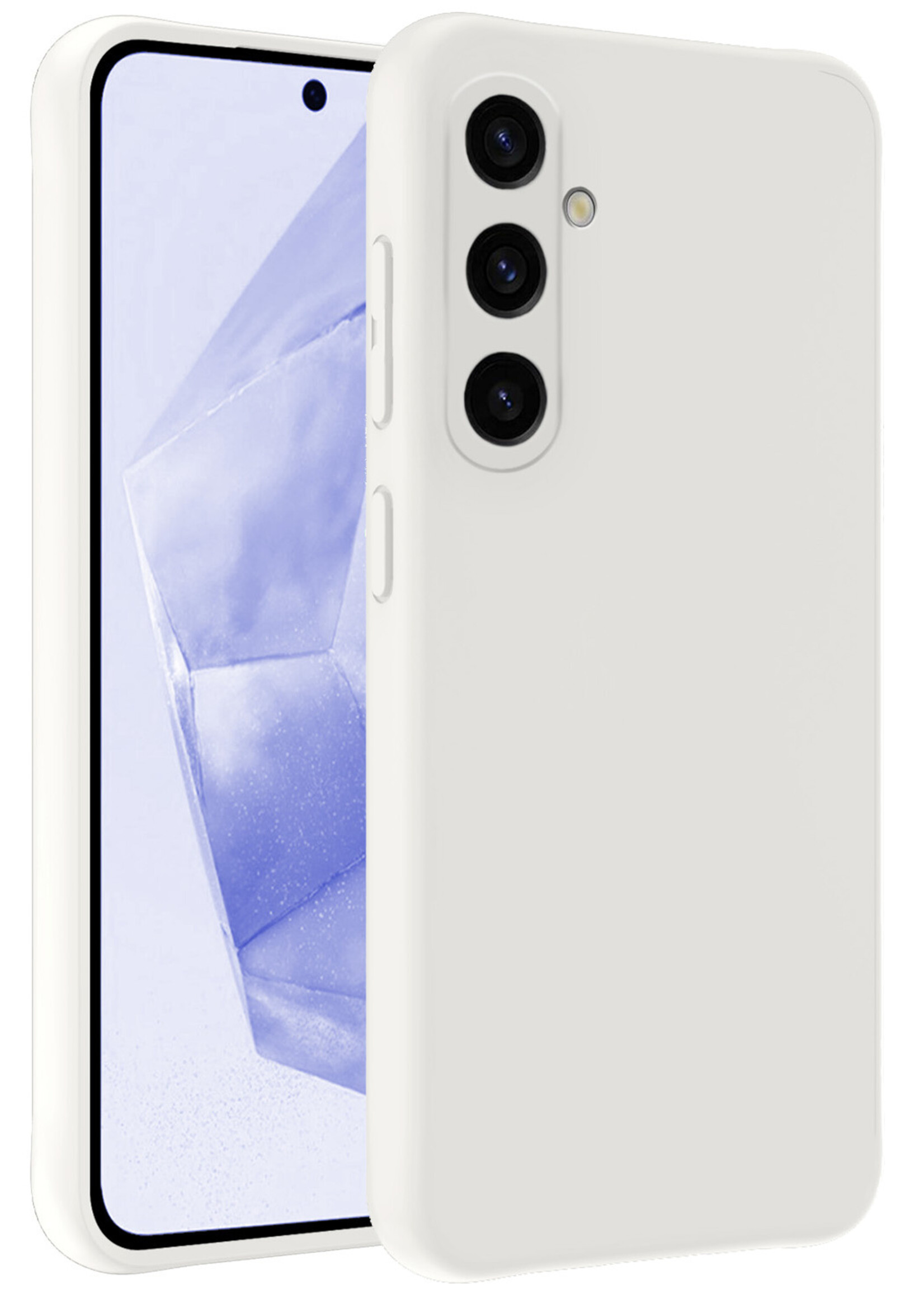 BTH Hoesje Geschikt voor Samsung A35 Hoesje Siliconen Case Hoes - Hoes Geschikt voor Samsung Galaxy A35 5G Hoes Cover Case - Wit