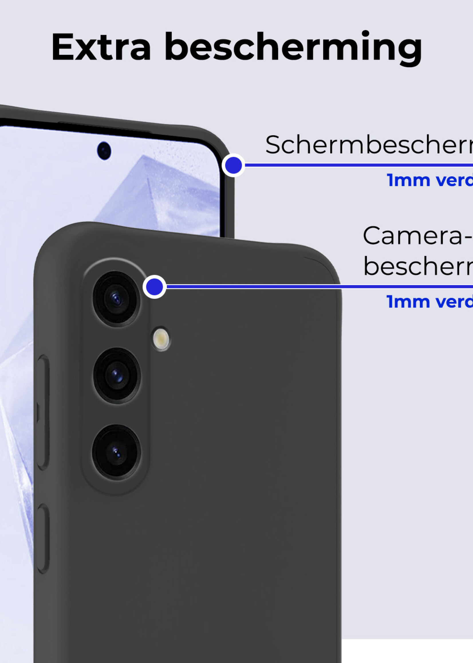 BTH Hoesje Geschikt voor Samsung A35 Hoesje Siliconen Case Hoes - Hoes Geschikt voor Samsung Galaxy A35 5G Hoes Cover Case - Zwart
