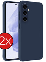 BTH BTH Samsung Galaxy A35 Hoesje Siliconen - Donkerblauw - 2 PACK