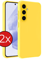 BTH BTH Samsung Galaxy A35 Hoesje Siliconen - Geel - 2 PACK