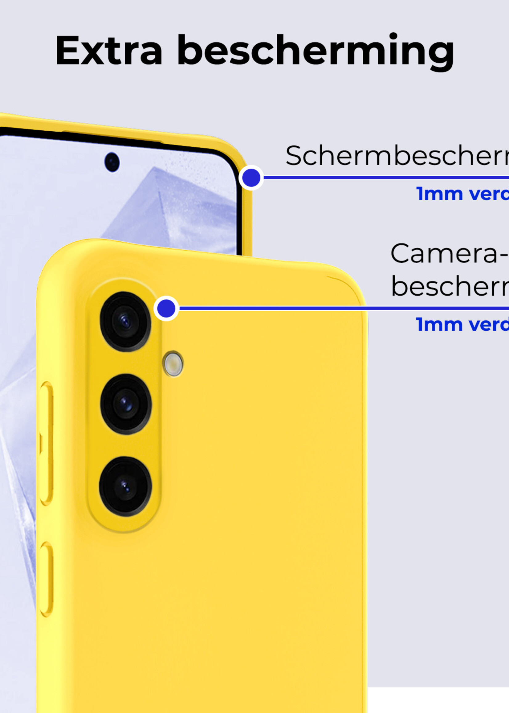 BTH Hoesje Geschikt voor Samsung A35 Hoesje Siliconen Case Hoes - Hoes Geschikt voor Samsung Galaxy A35 5G Hoes Cover Case - Geel - 2 PACK