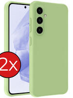 BTH BTH Samsung Galaxy A35 Hoesje Siliconen - Groen - 2 PACK