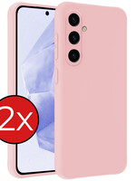 BTH BTH Samsung Galaxy A35 Hoesje Siliconen - Lichtroze - 2 PACK