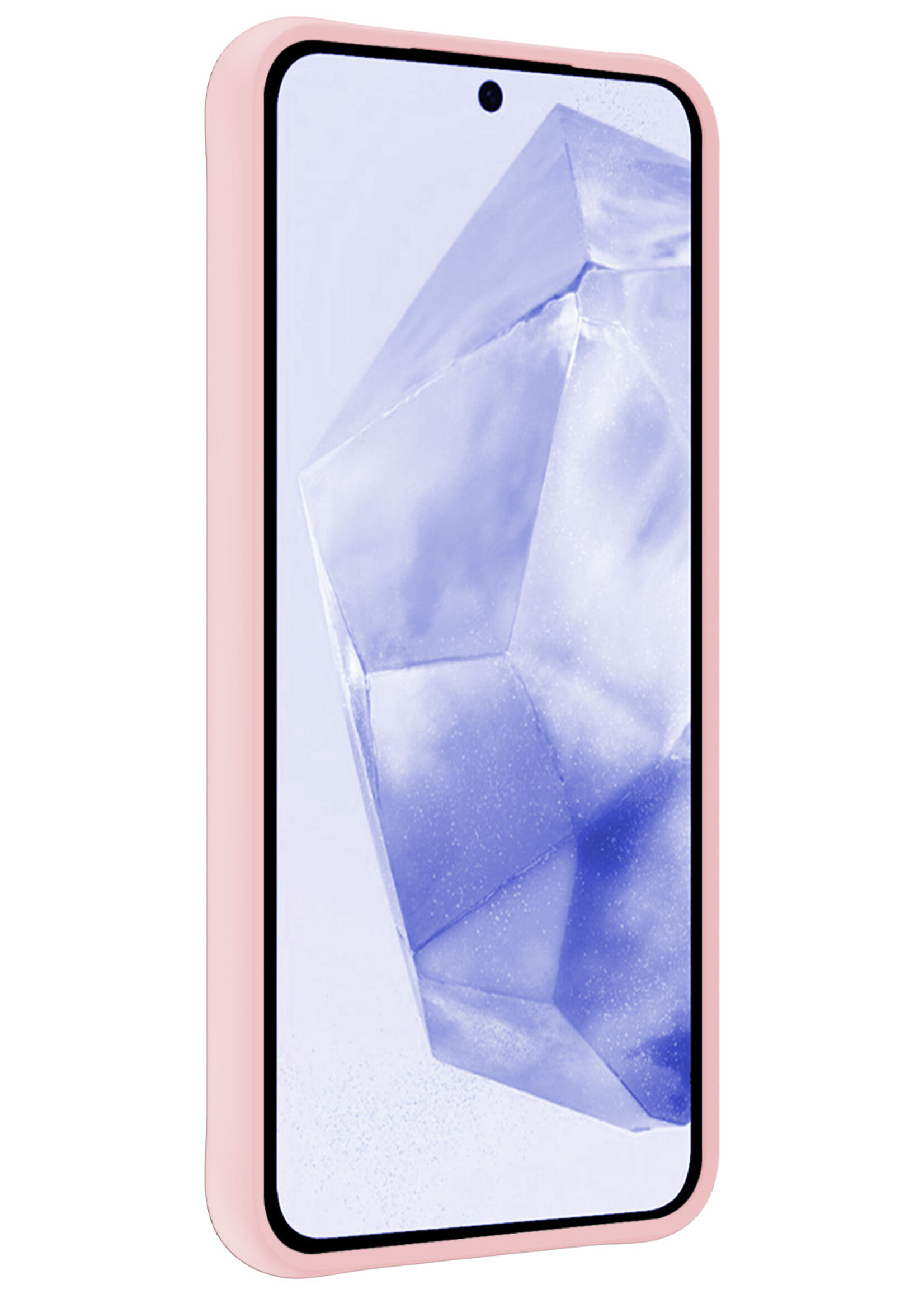 BTH Hoesje Geschikt voor Samsung A35 Hoesje Siliconen Case Hoes - Hoes Geschikt voor Samsung Galaxy A35 5G Hoes Cover Case - Lichtroze - 2 PACK
