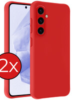 BTH BTH Samsung Galaxy A35 Hoesje Siliconen - Rood - 2 PACK