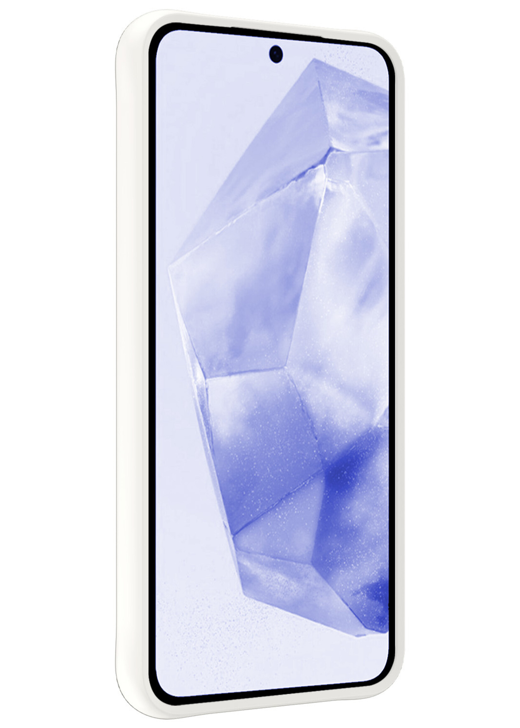 BTH Hoesje Geschikt voor Samsung A35 Hoesje Siliconen Case Hoes Met Screenprotector - Hoes Geschikt voor Samsung Galaxy A35 5G Hoes Cover Case - Wit