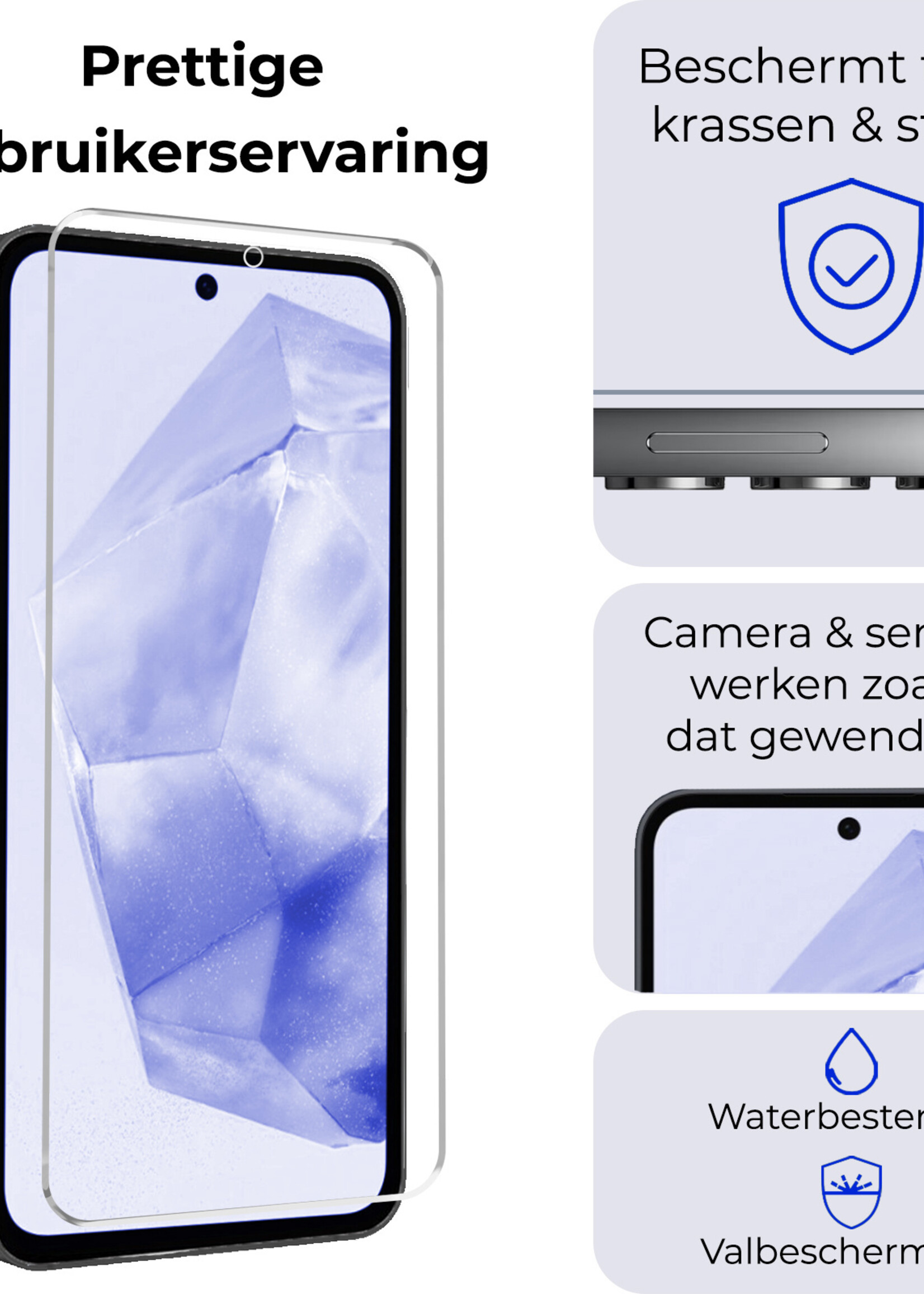 BTH Hoesje Geschikt voor Samsung A35 Hoesje Siliconen Case Hoes Met 2x Screenprotector - Hoes Geschikt voor Samsung Galaxy A35 5G Hoes Cover Case - Geel