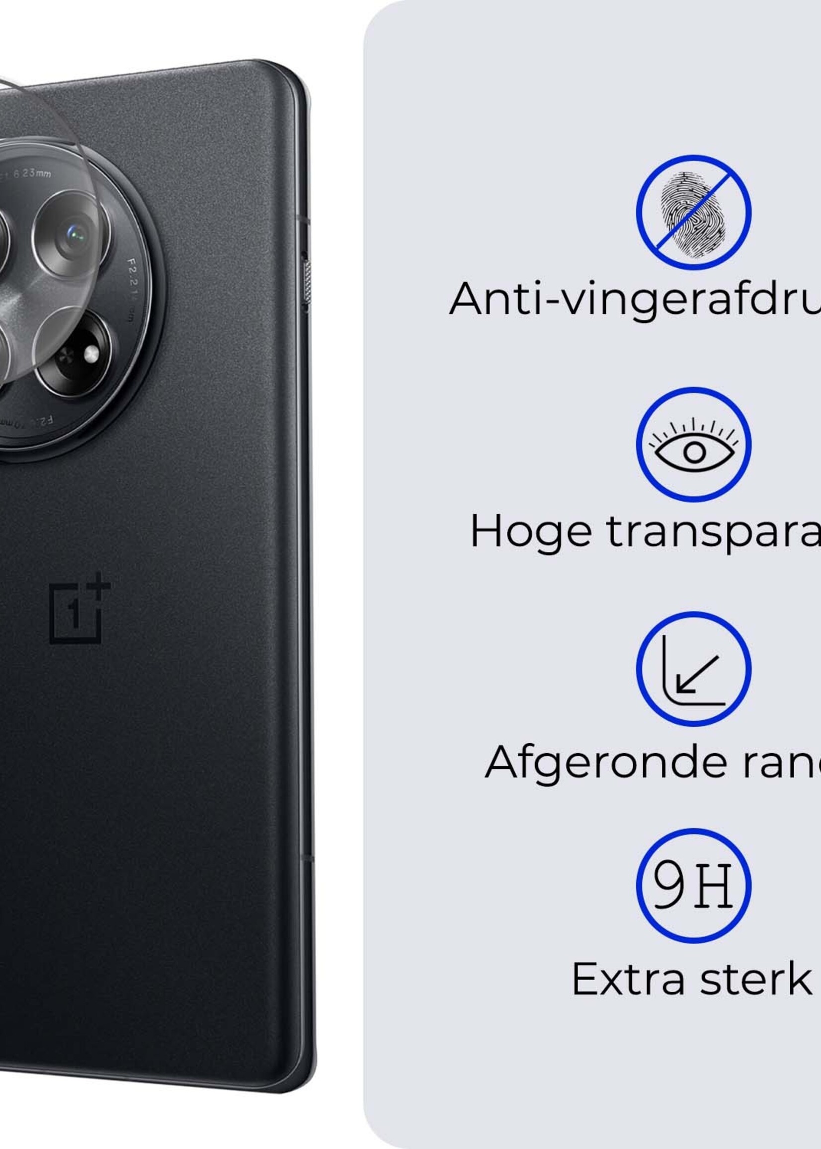 BTH Screenprotector Geschikt voor OnePlus 12 Camera Lens Screenprotector Glas - Screenprotector Geschikt voor OnePlus 12 Screenprotector Camera Protector Gehard Glas - 2 PACK