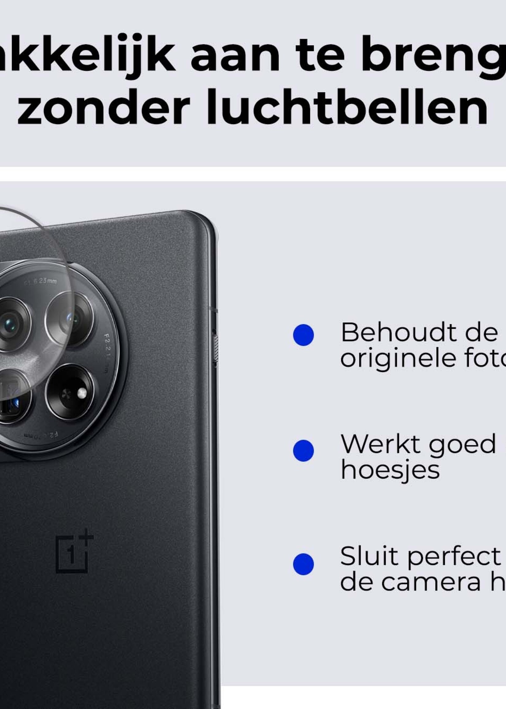 BTH Screenprotector Geschikt voor OnePlus 12 Camera Lens Screenprotector Glas - Screenprotector Geschikt voor OnePlus 12 Screenprotector Camera Protector Gehard Glas - 3 PACK