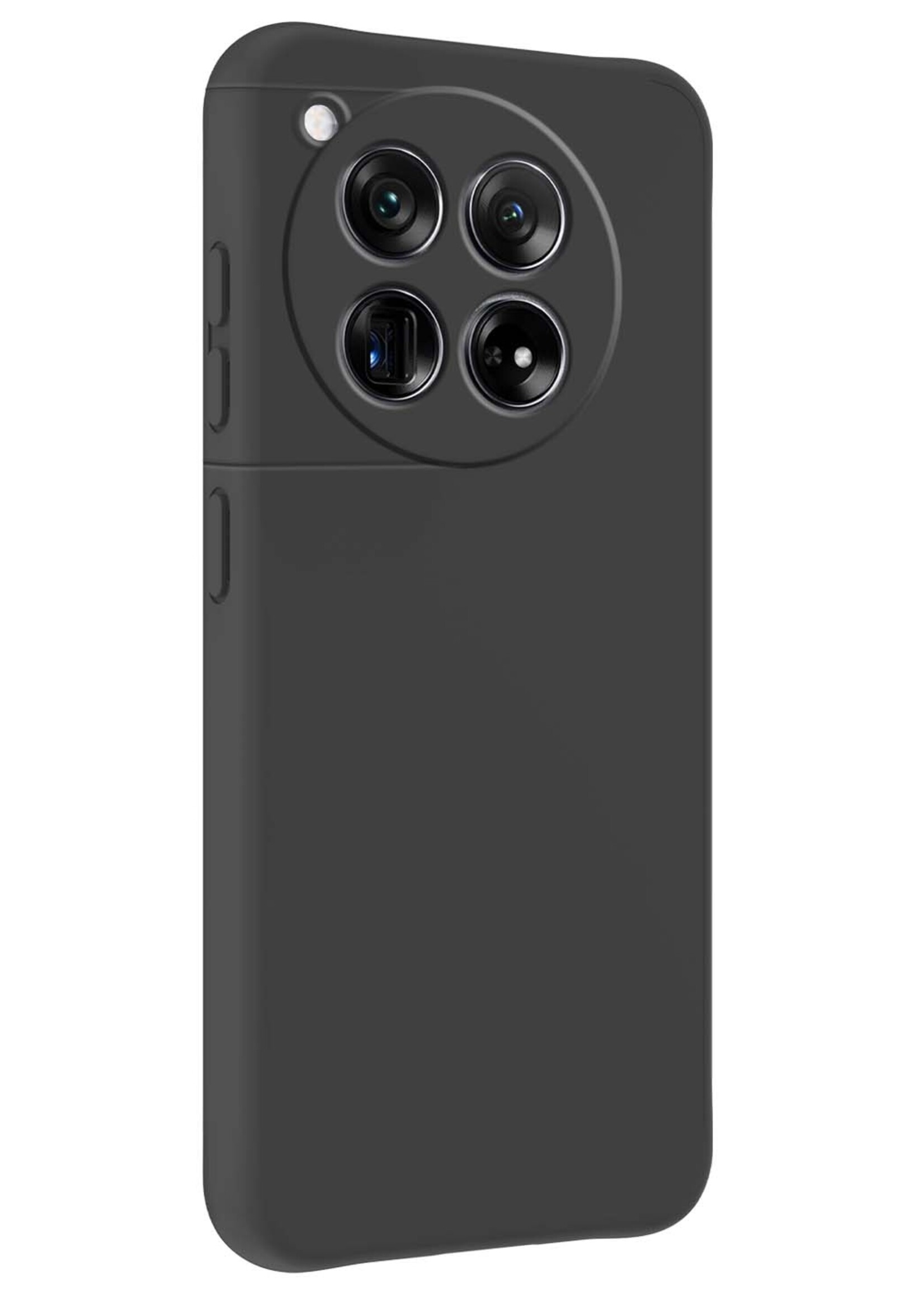 BTH Hoesje Geschikt voor OnePlus 12 Hoesje Siliconen Case Hoes - Hoes Geschikt voor OnePlus 12 Hoes Cover Case - Zwart