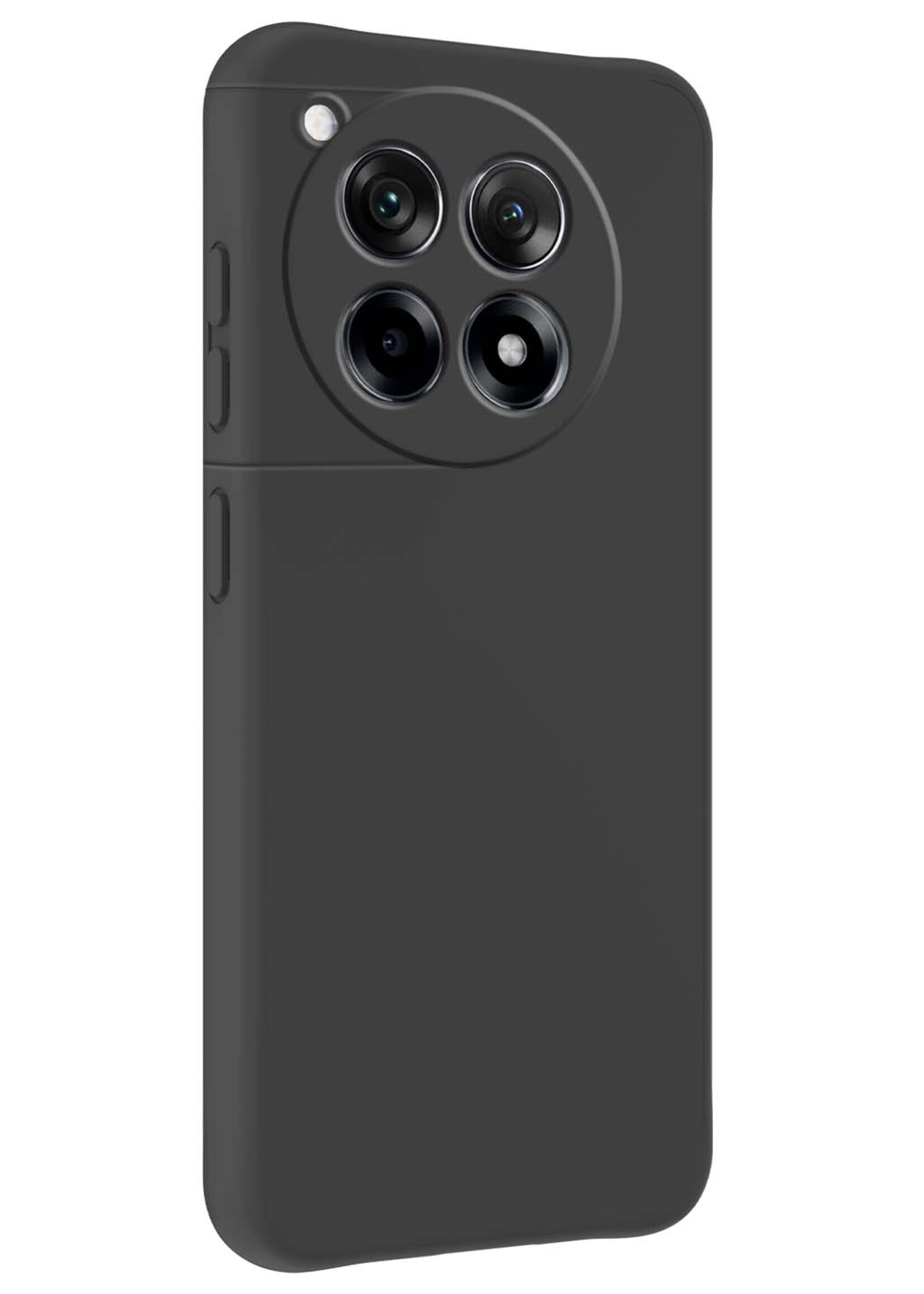 BTH Hoesje Geschikt voor OnePlus 12R Hoesje Siliconen Case Hoes - Hoes Geschikt voor OnePlus 12R Hoes Cover Case - Zwart