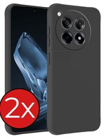 BTH BTH OnePlus 12R Hoesje Siliconen - Zwart - 2 PACK