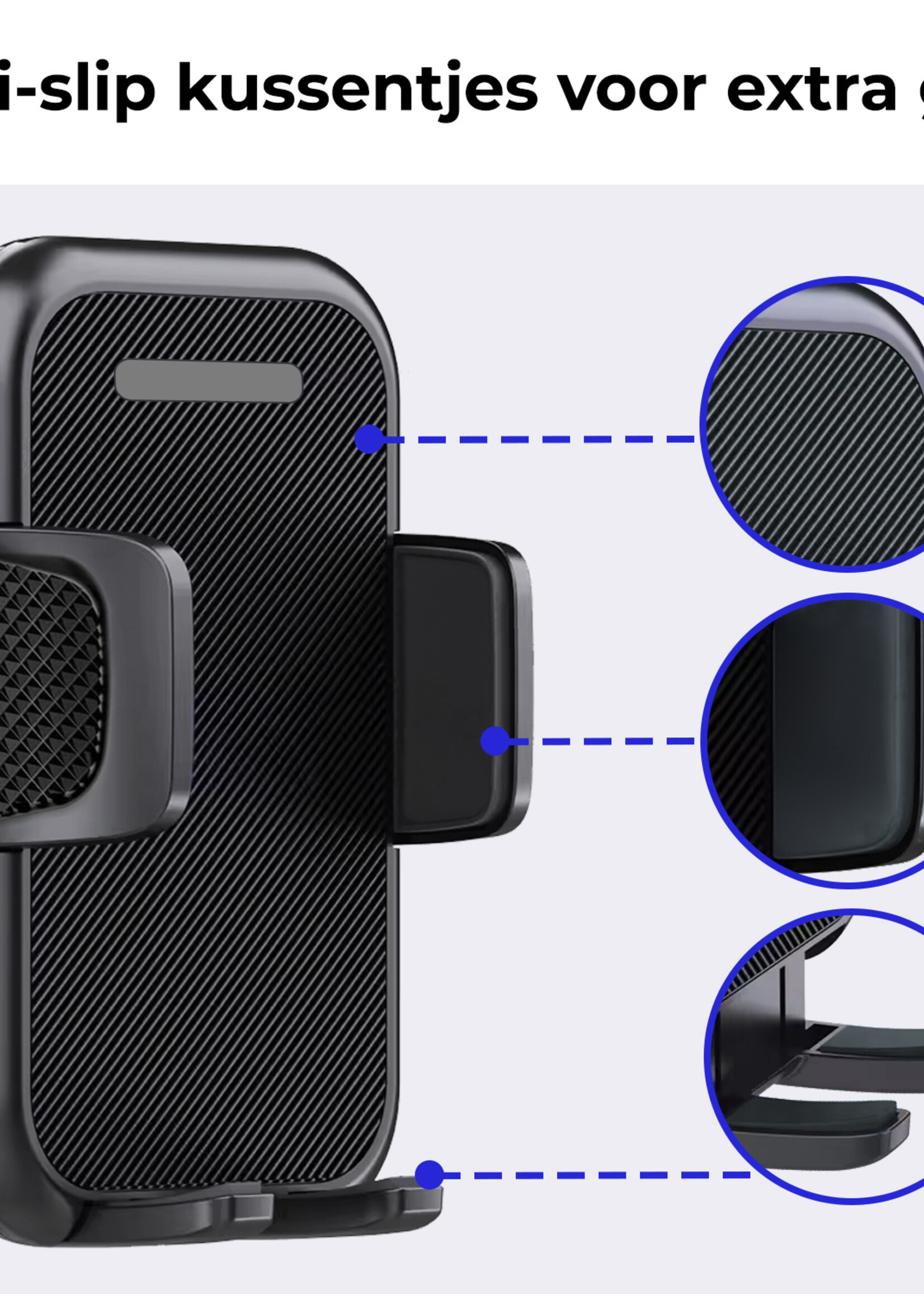 BTH Telefoonhouders Auto Ventilatie Universeel Telefoonhouder Auto Verstelbaar - Auto Telefoonhouder Draaibaar Auto Accessoires - Zwart