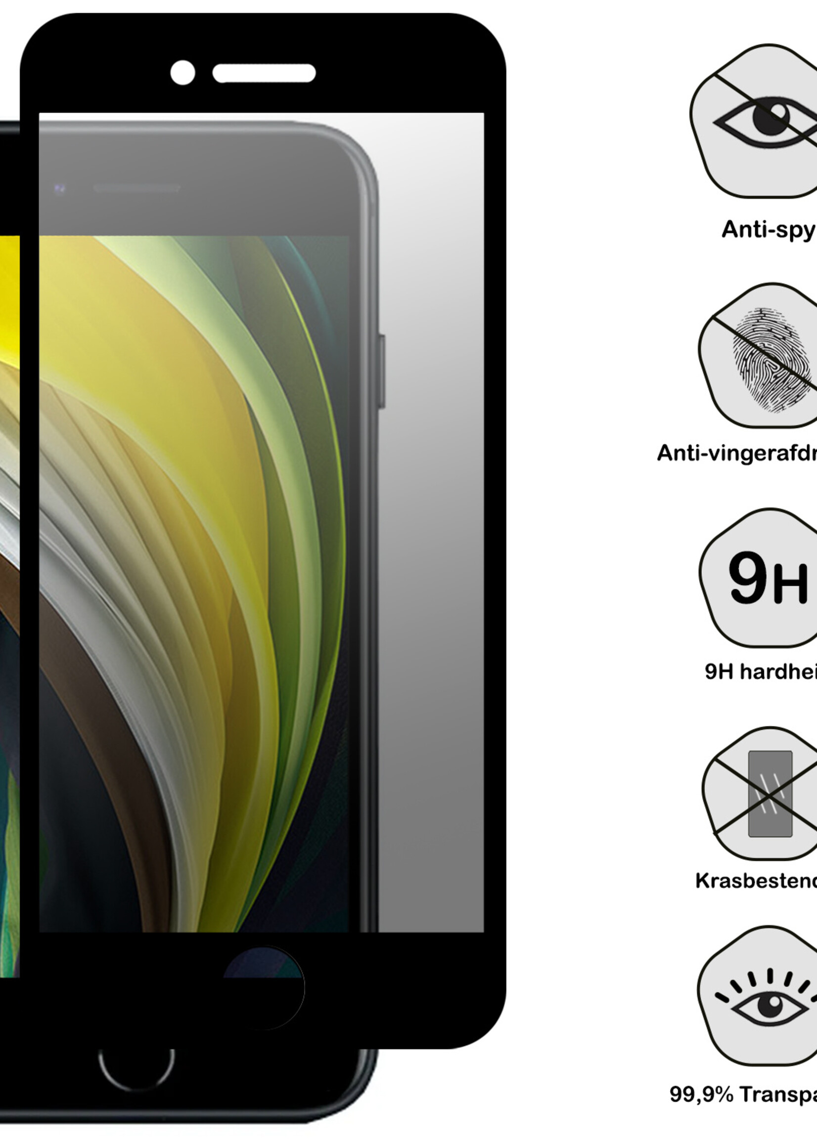 BTH Screenprotector Geschikt voor iPhone 6 Screenprotector Privacy Glas Gehard Full Cover - Screenprotector Geschikt voor iPhone 6 Screenprotector Privacy Tempered Glass