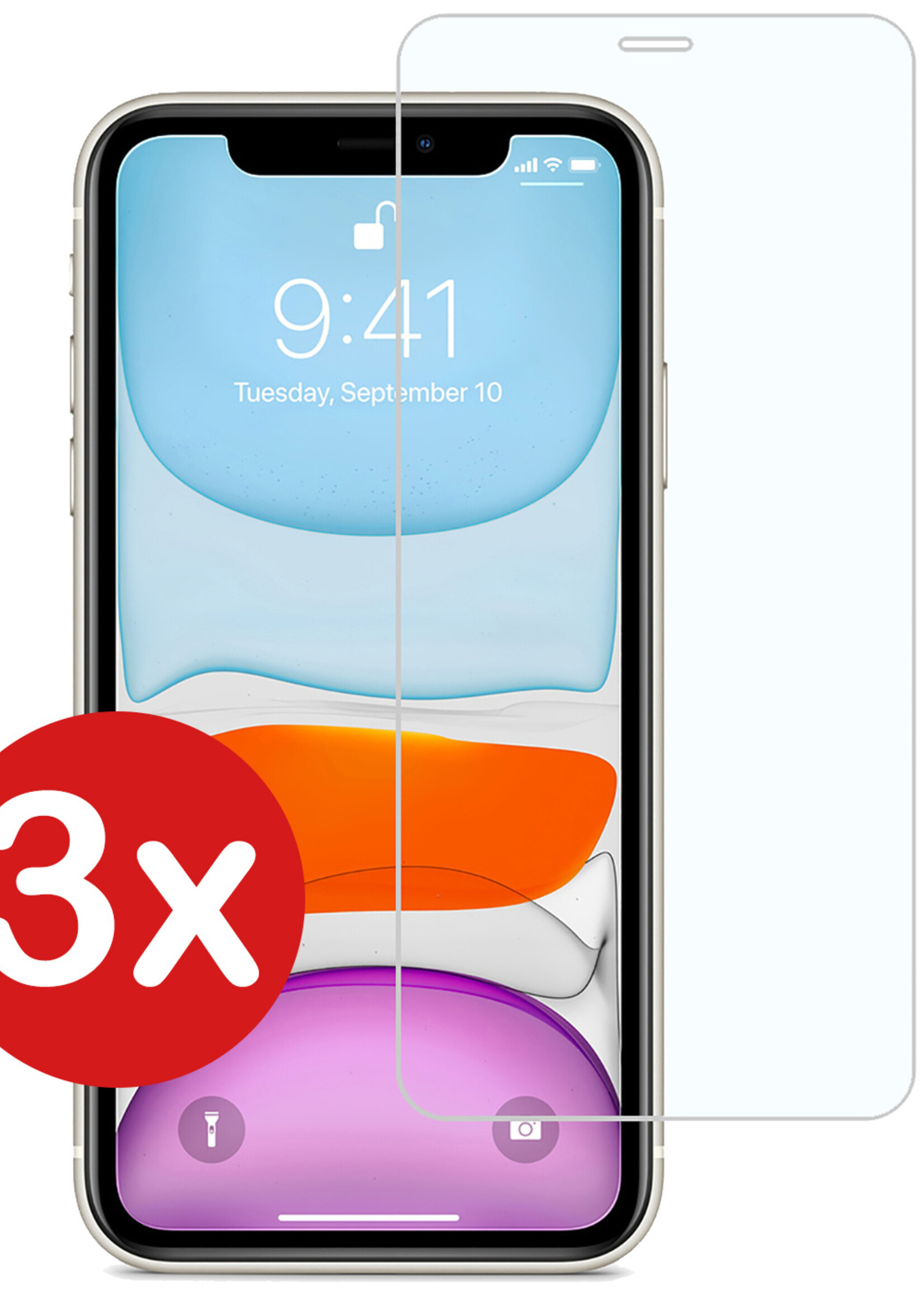 BTH Screenprotector Geschikt voor iPhone 11 Pro Screenprotector Glas Gehard Met Dichte Notch - Screenprotector Geschikt voor iPhone 11 Pro Screen Protector Glas Tempered Glass - 3 PACK
