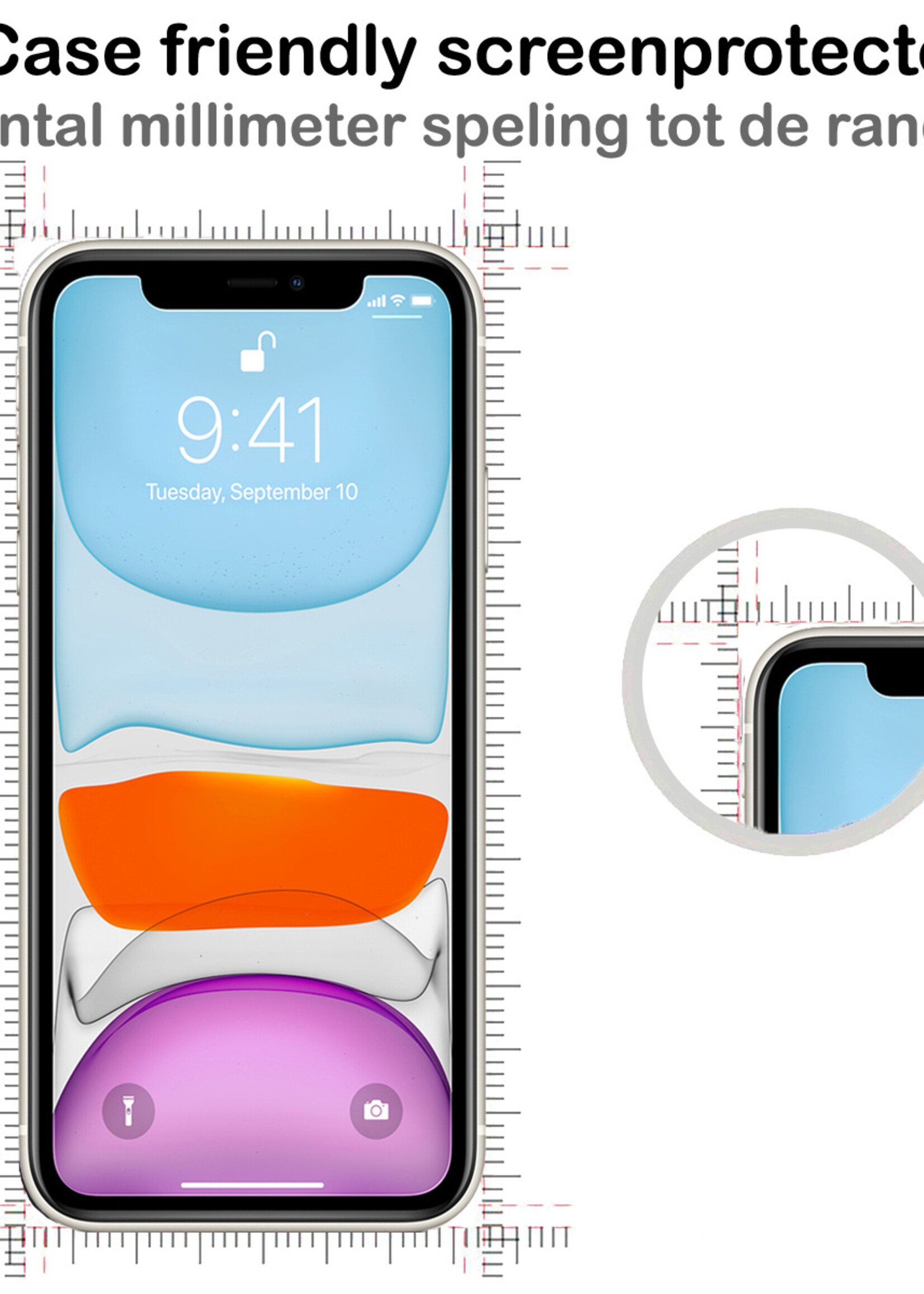 BTH Screenprotector Geschikt voor iPhone 11 Pro Screenprotector Glas Gehard Met Dichte Notch - Screenprotector Geschikt voor iPhone 11 Pro Screen Protector Glas Tempered Glass - 3 PACK