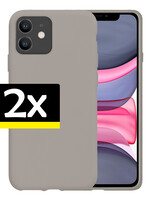 BTH BTH iPhone 11 Hoesje Siliconen 2 PACK - Grijs