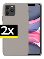 BTH BTH iPhone 11 Pro Hoesje Siliconen 2 PACK - Grijs