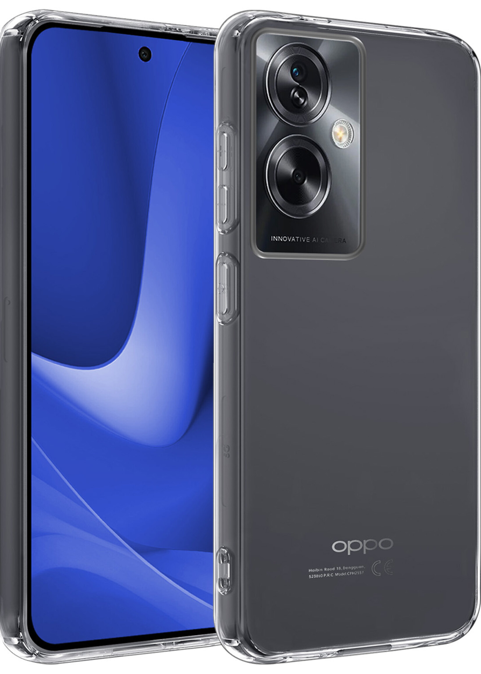BTH Hoesje Geschikt voor OPPO A79 Hoesje Siliconen Case Hoes - Hoes Geschikt voor OPPO A79 Hoes Cover Case - Transparant