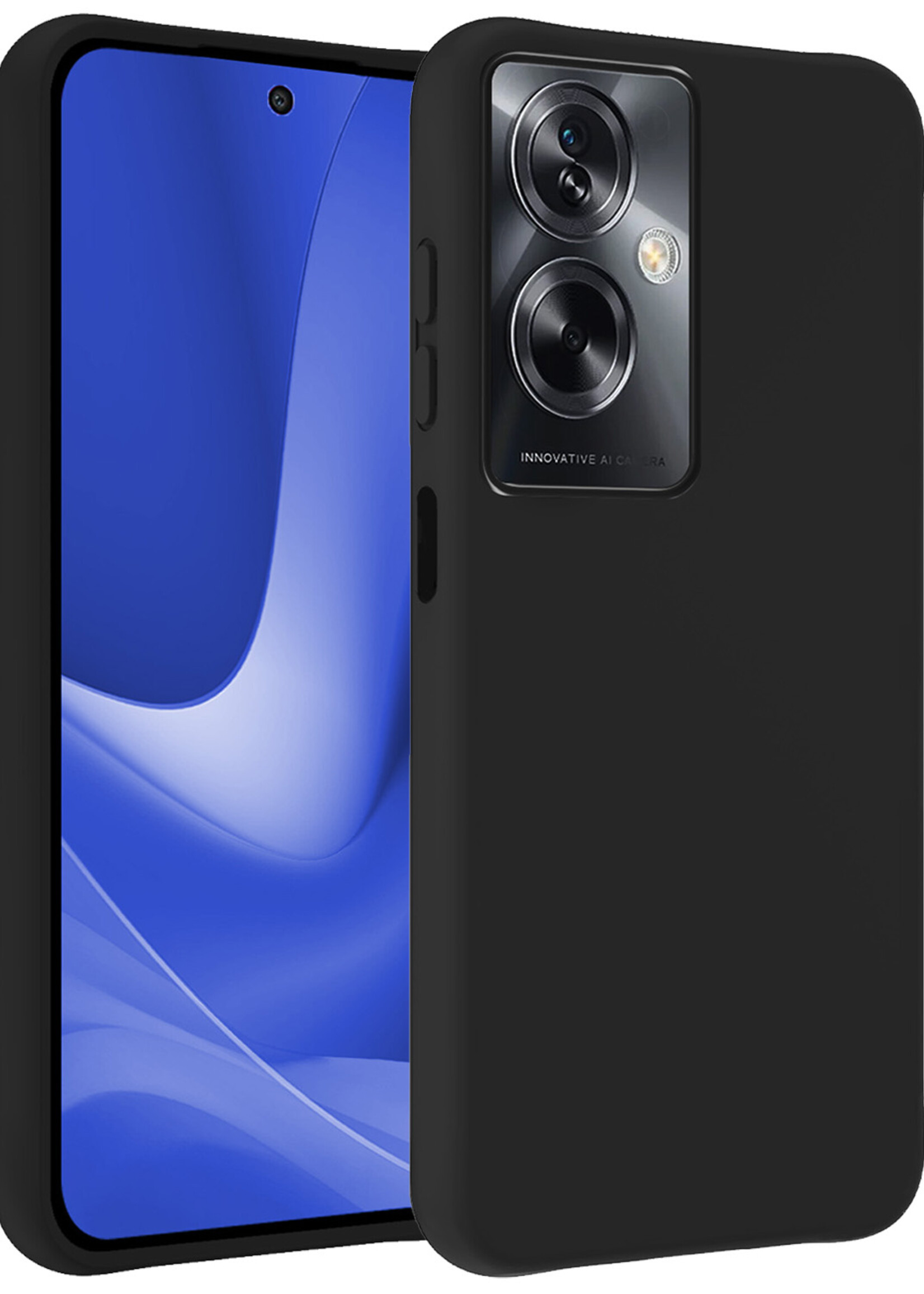 BTH Hoesje Geschikt voor OPPO A79 Hoesje Siliconen Case Hoes - Hoes Geschikt voor OPPO A79 Hoes Cover Case - Zwart