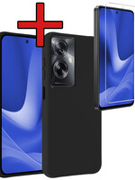 BTH BTH OPPO A79 Hoesje Siliconen Met Screenprotector - Zwart