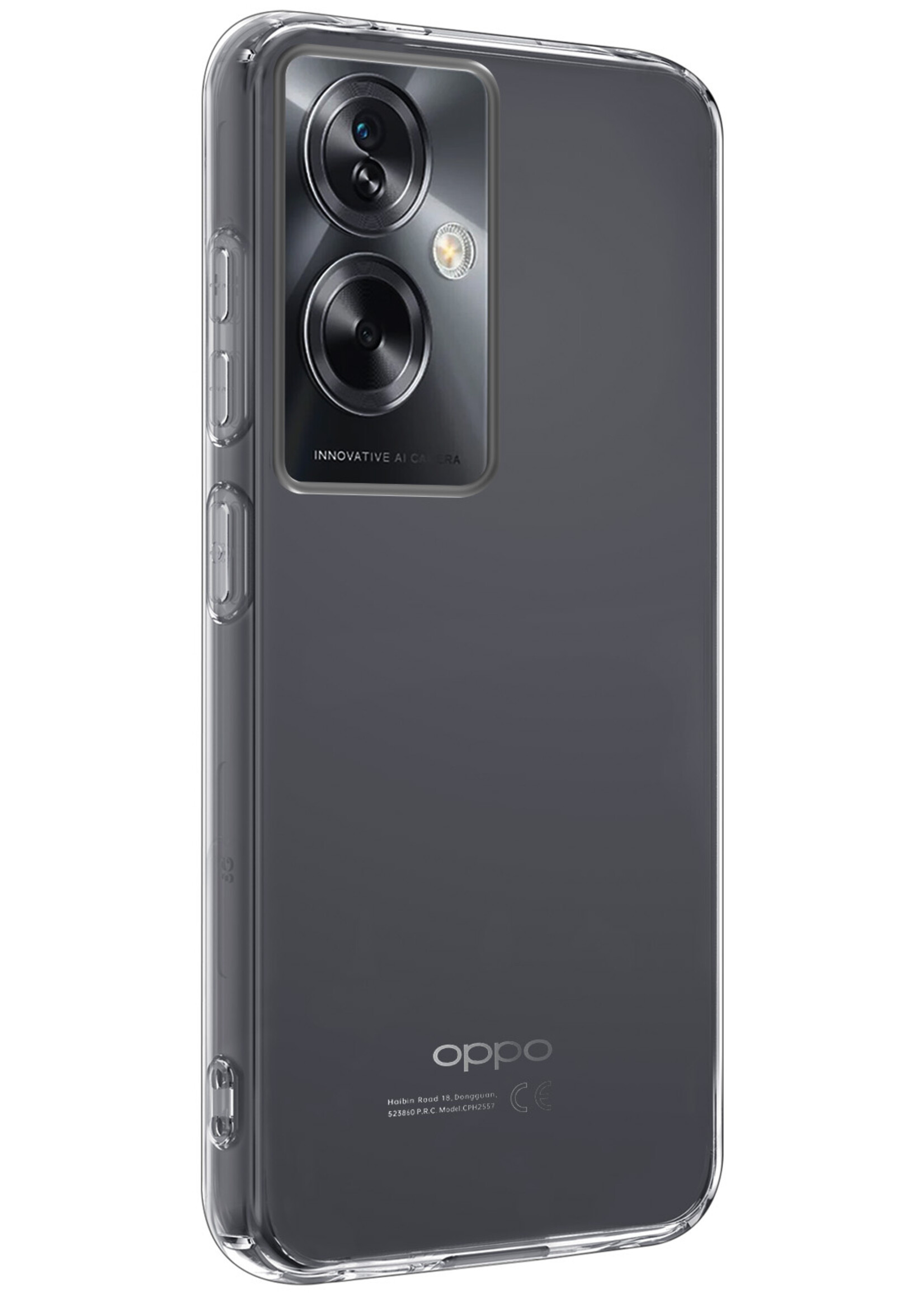 BTH Hoesje Geschikt voor OPPO A79 Hoesje Siliconen Case Hoes Met 2x Screenprotector - Hoes Geschikt voor OPPO A79 Hoes Cover Case - Transparant