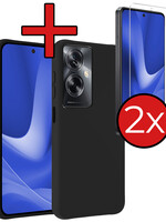 BTH BTH OPPO A79 Hoesje Siliconen Met 2x Screenprotector - Zwart
