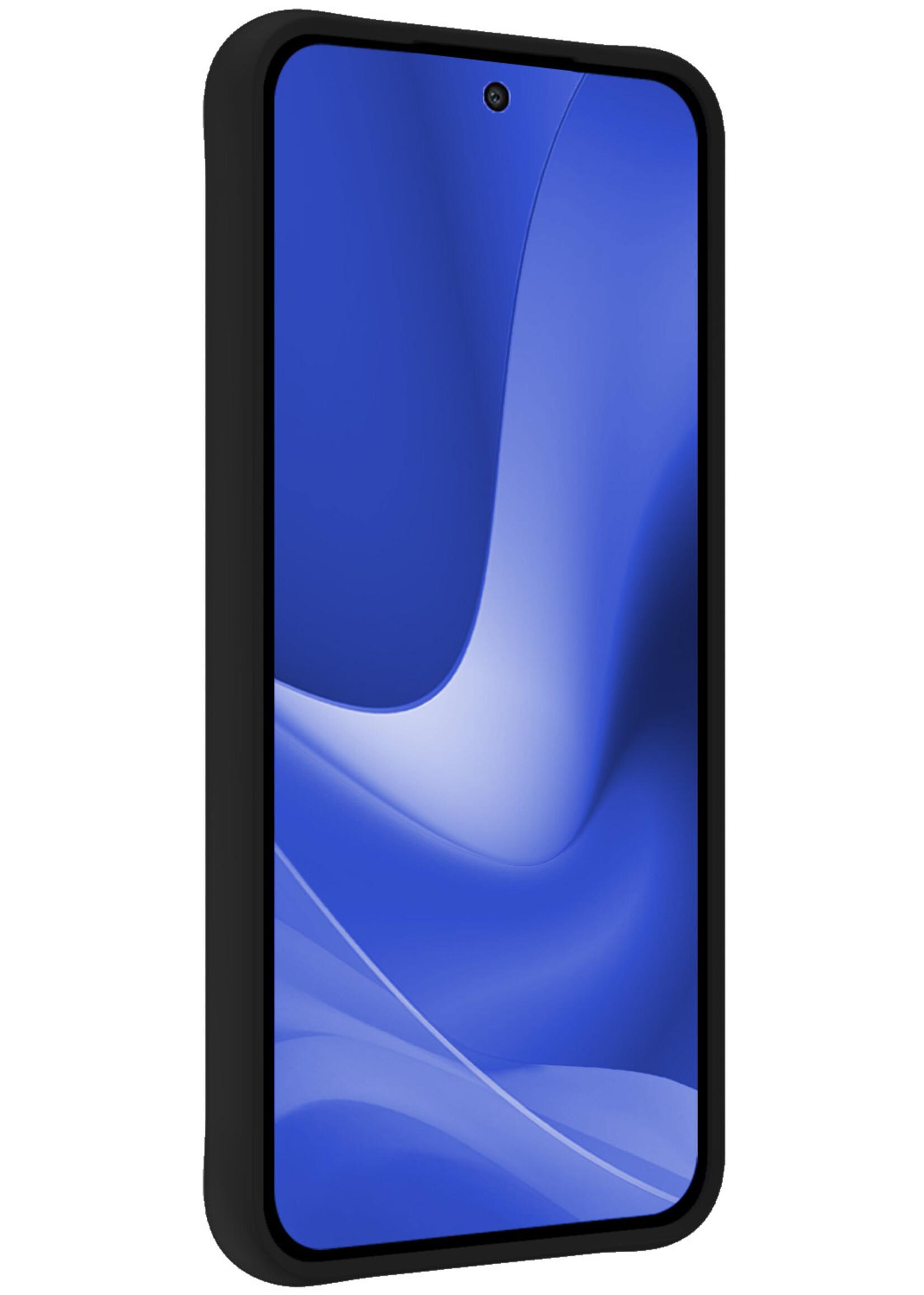 BTH Hoesje Geschikt voor OPPO A79 Hoesje Siliconen Case Hoes Met 2x Screenprotector - Hoes Geschikt voor OPPO A79 Hoes Cover Case - Zwart
