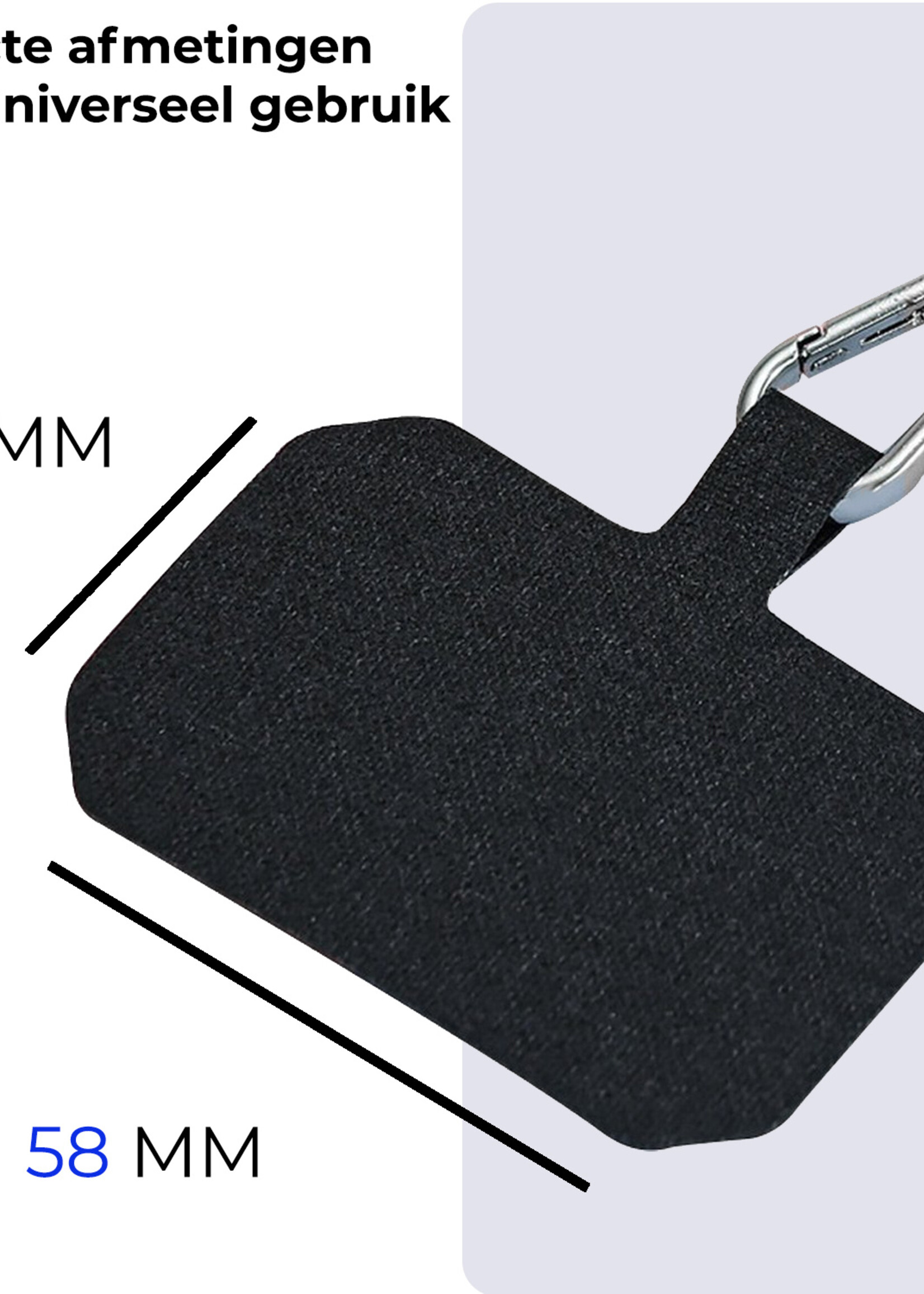 BTH Telefoonkoord Universeel Verstelbaar Telefoon Koord Telefoonkoorden Telefoonketting - 150 cm - Zwart