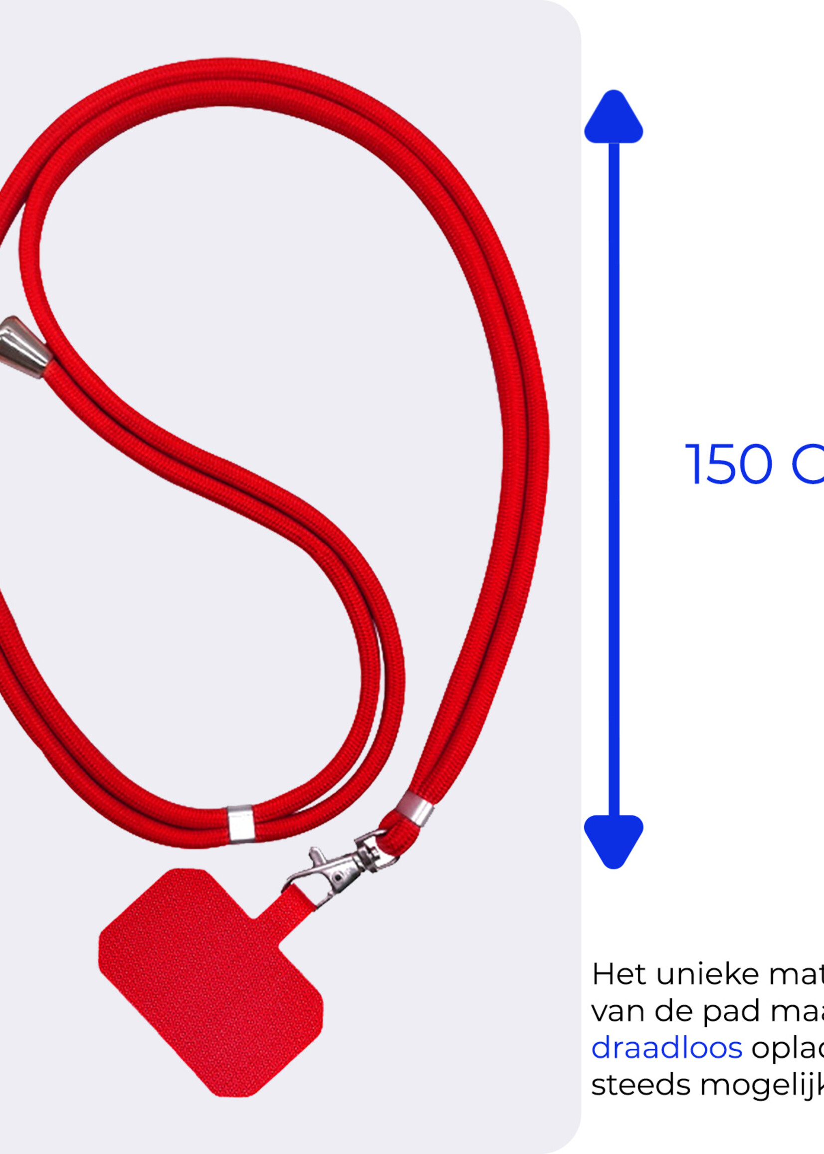BTH Telefoonkoord Universeel Verstelbaar Telefoon Koord Telefoonkoorden Telefoonketting - 150 cm - Rood