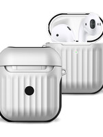 BTH BTH Hoes Voor Apple AirPods 2 Case Hoesje Hard Cover Ribbels - Wit