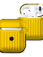 BTH BTH Hoes Voor Apple AirPods 1 Case Hoesje Hard Cover Ribbels - Geel
