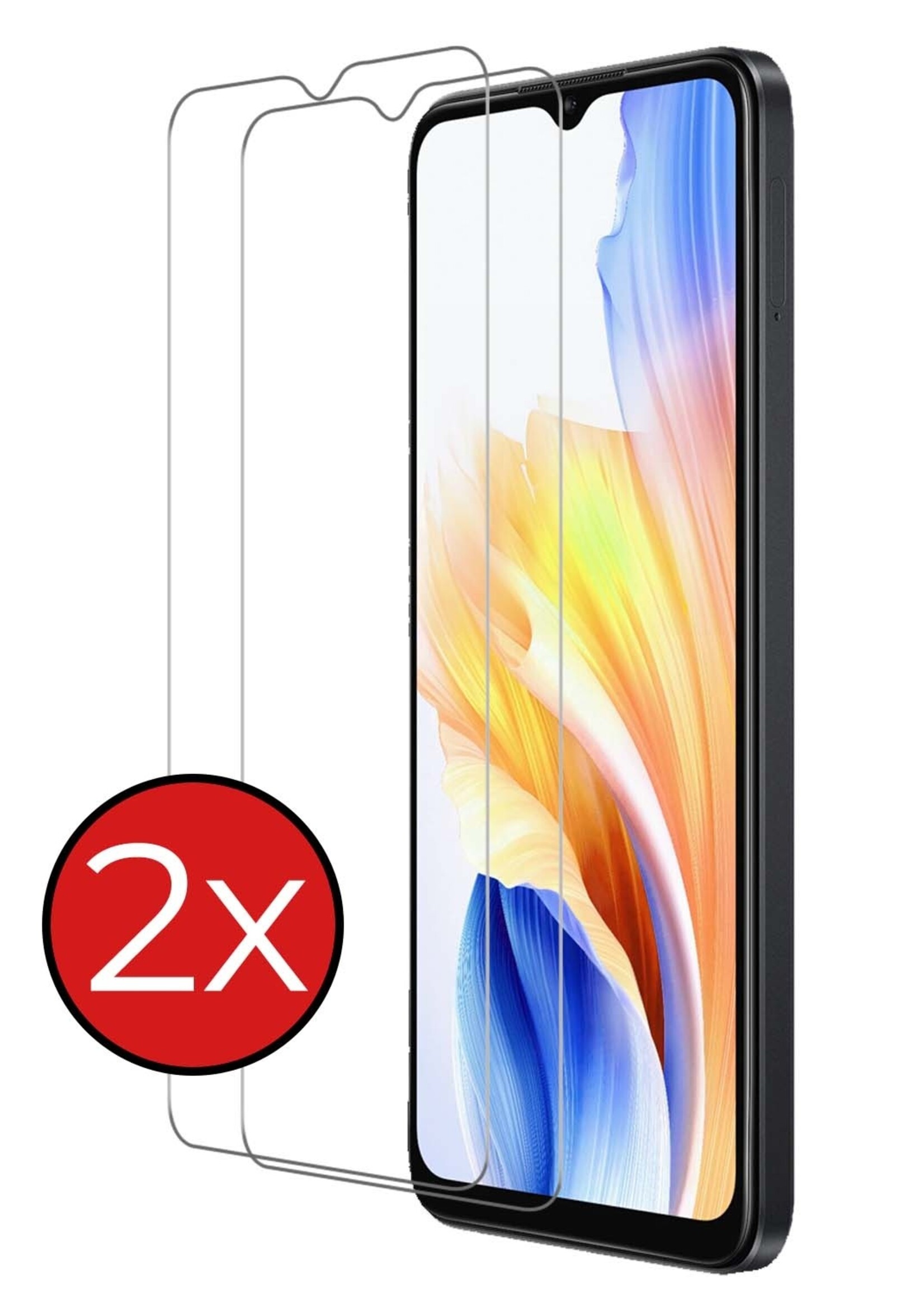 BTH Screenprotector Geschikt voor OPPO A18 Screenprotector Glas Gehard Tempered Glass - Screenprotector Geschikt voor OPPO A18 Screen Protector Screen Cover - 2 PACK