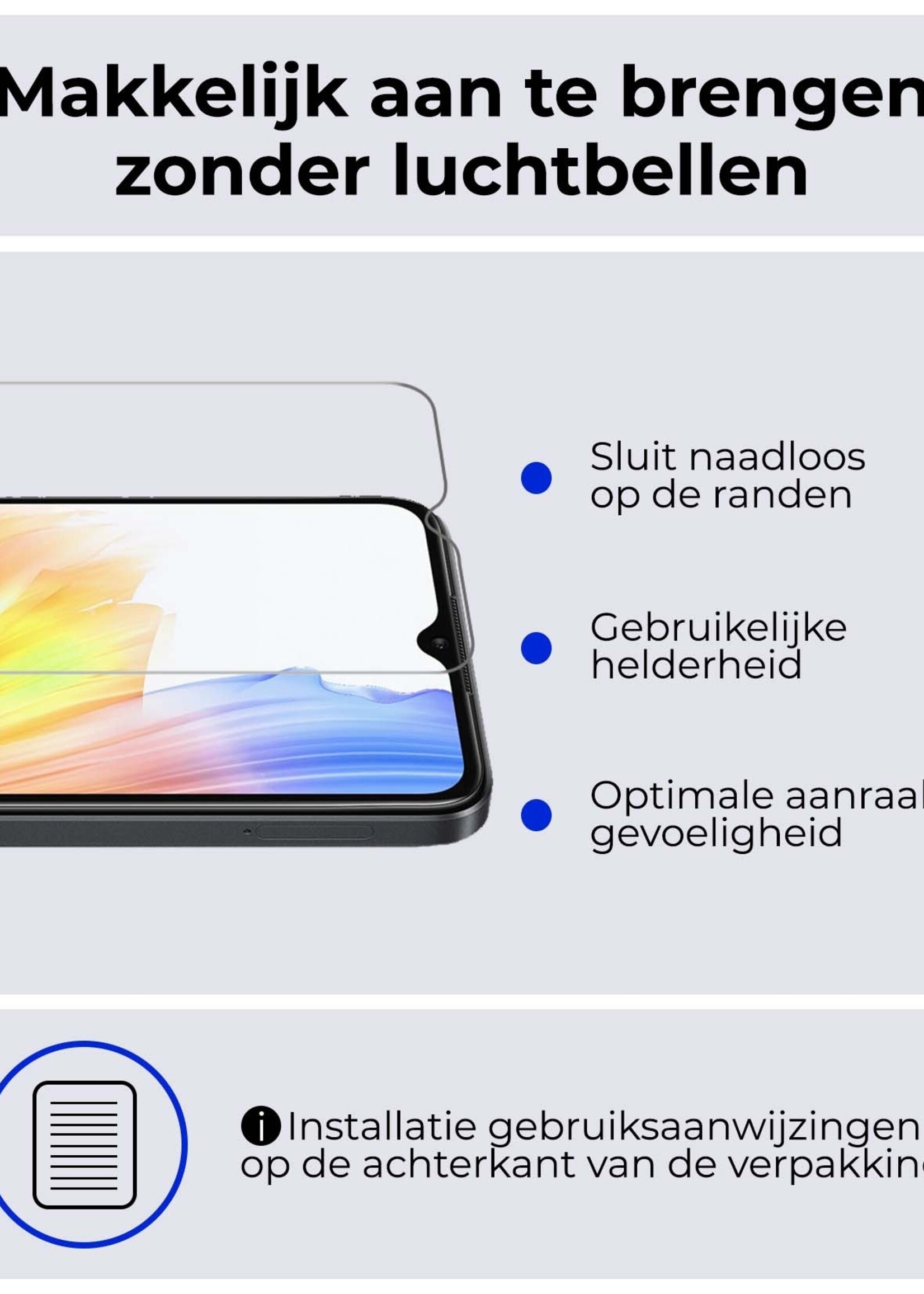 BTH Screenprotector Geschikt voor OPPO A18 Screenprotector Glas Gehard Tempered Glass - Screenprotector Geschikt voor OPPO A18 Screen Protector Screen Cover - 2 PACK