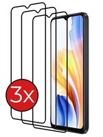 BTH BTH OPPO A18 Screenprotector Glas Full Cover 2D - 3 PACK