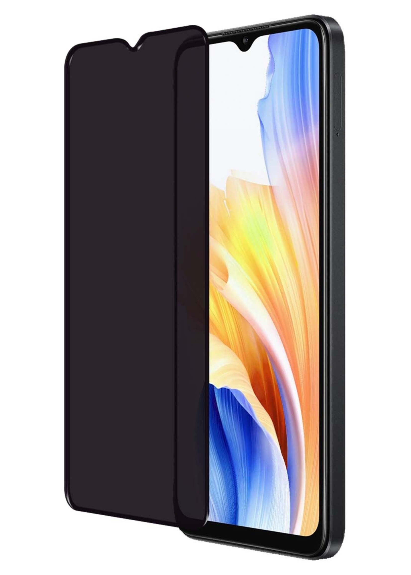 BTH Screenprotector Geschikt voor OPPO A18 Screenprotector Privacy Glas Gehard Full Cover - Screenprotector Geschikt voor OPPO A18 Screenprotector Privacy Tempered Glass