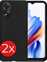 BTH BTH OPPO A18 Hoesje Siliconen - Zwart - 2 PACK