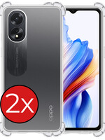 BTH BTH OPPO A18 Hoesje Shockproof - Transparant - 2 PACK