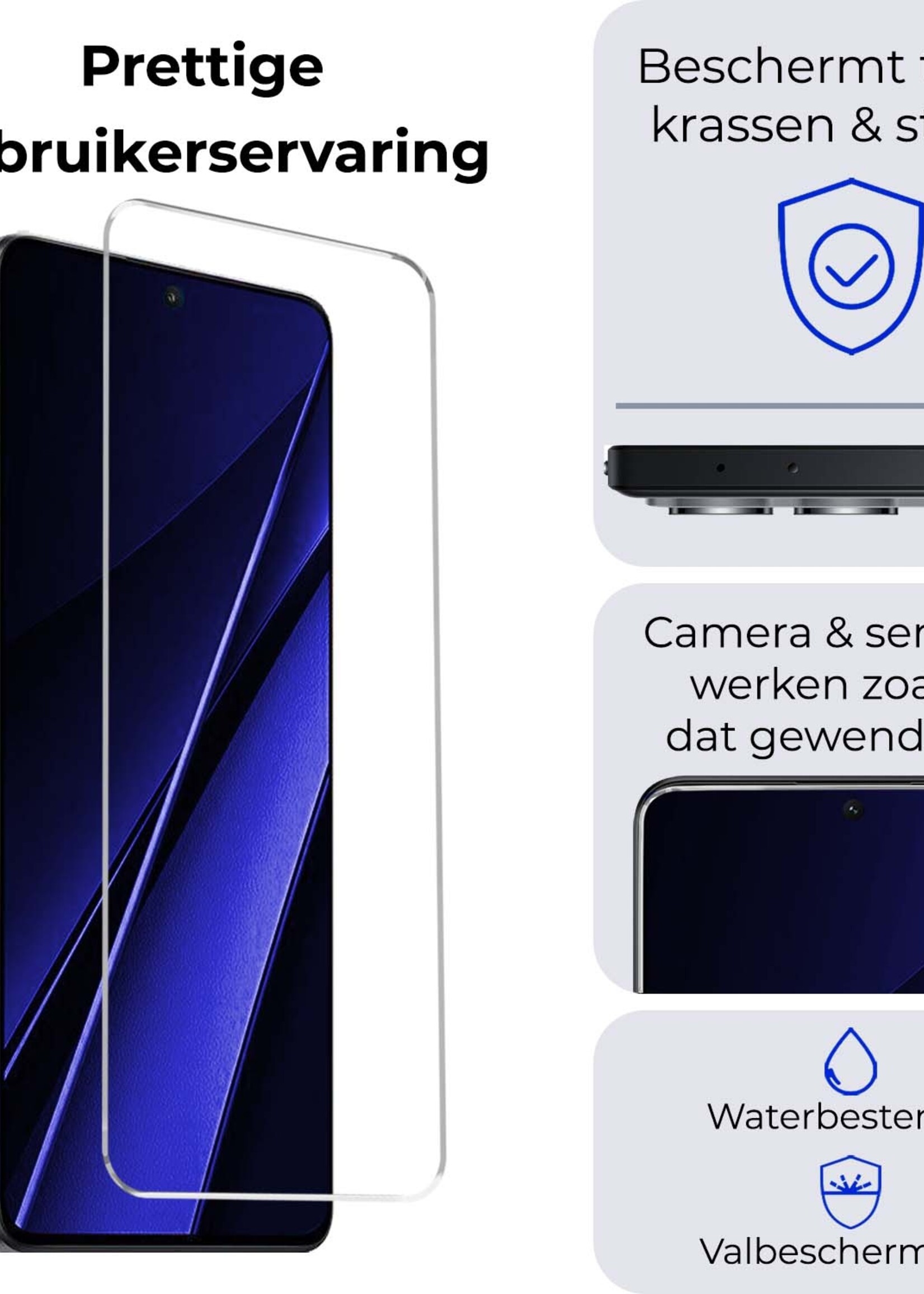 BTH Screenprotector Geschikt voor Xiaomi Poco X6 Screenprotector Glas Gehard Tempered Glass - Screenprotector Geschikt voor Xiaomi Poco X6 5G Screen Protector Screen Cover - 2 PACK