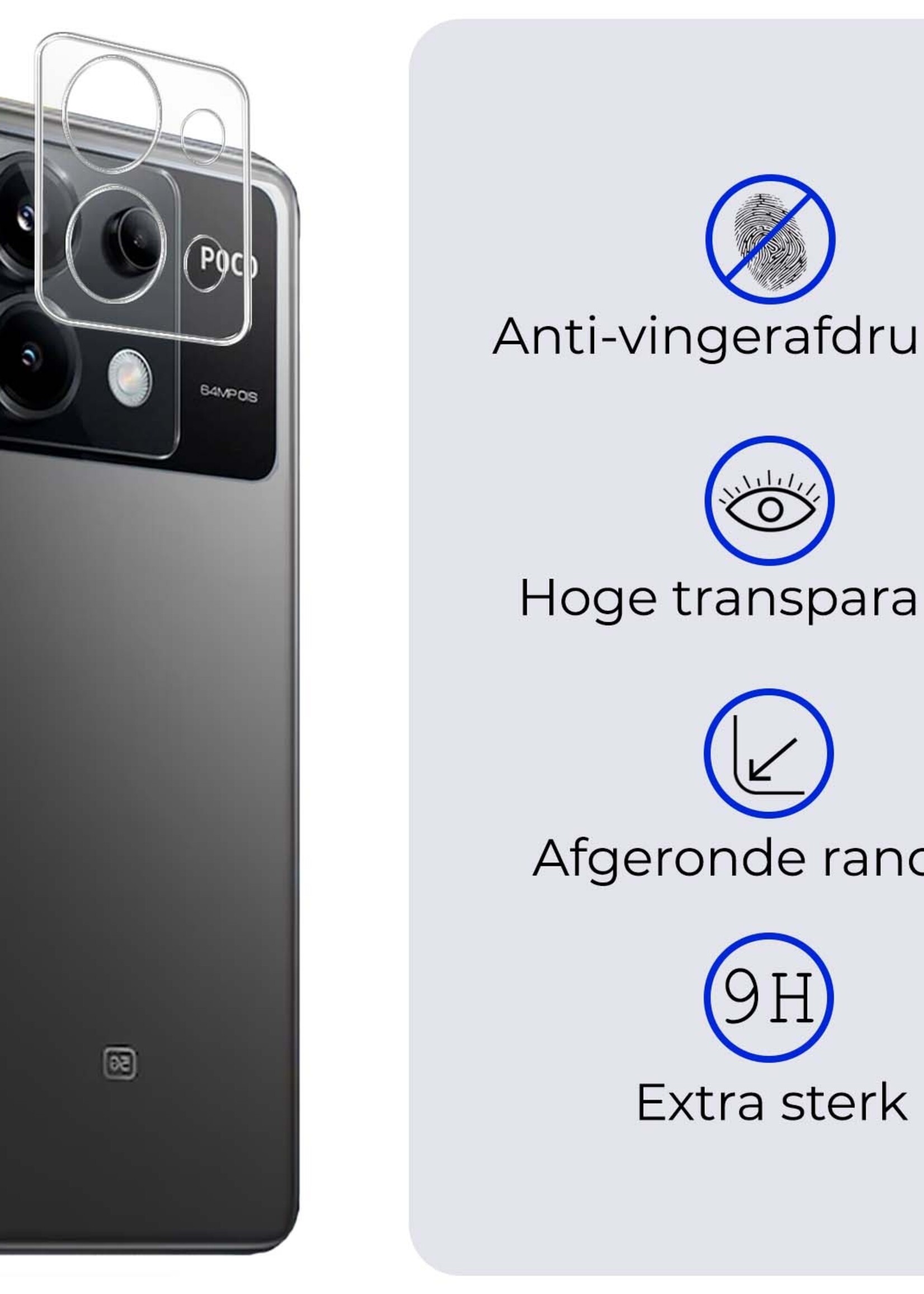 BTH Screenprotector Geschikt voor Xiaomi Poco X6 Camera Lens Screenprotector Glas - Screenprotector Geschikt voor Xiaomi Poco X6 5G Screenprotector Camera Protector Gehard Glas