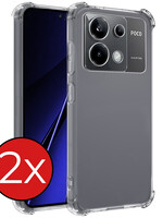 BTH BTH Xiaomi Poco X6 Hoesje Shockproof - Transparant - 2 PACK