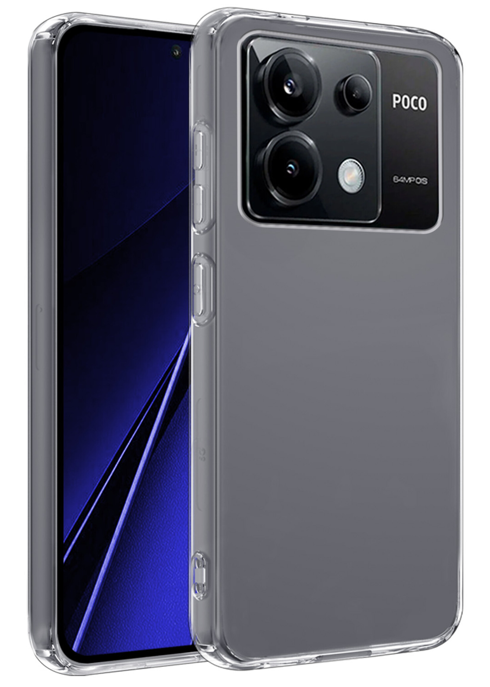 BTH Hoesje Geschikt voor Xiaomi Poco X6 Hoesje Siliconen Case Hoes - Hoes Geschikt voor Xiaomi Poco X6 5G Hoes Cover Case - Transparant