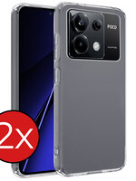 BTH BTH Xiaomi Poco X6 Hoesje Siliconen - Transparant - 2 PACK