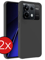 BTH BTH Xiaomi Poco X6 Hoesje Siliconen - Zwart - 2 PACK